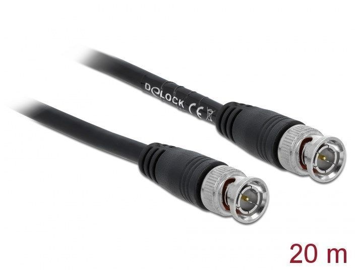 Кабель антенний BNC/75ohm M/M 20.0m Delock (70.08.0087) D=6.0mm 2xShielded RG59 Gold