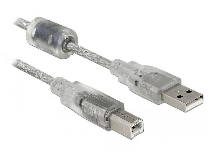 Кабель принтера USB2.0 A-B M/M 0.5m Delock (70.08.2057) AWG24+28 Ferrite D=4.0mm Gold 70.08.2057 фото