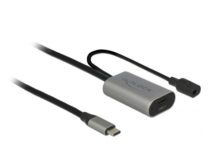 Кабель пристроїв-подовжувач USB Type-C M/F (Active) 5.0m Delock (70.08.5392) (USB3.0) AWG22+28 D=4.6mm