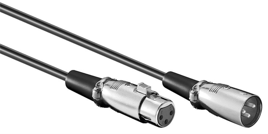 Кабель аудіо-подовжувач XLR 3p M/F 2.0m Lucom (25.02.5184) Metal корпус D=5.5mm 25.02.5184 фото