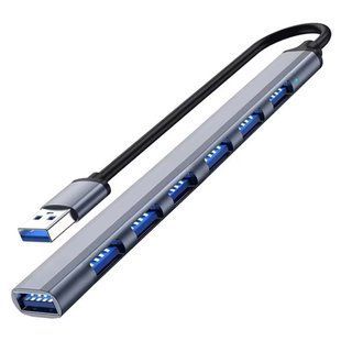 Перехідник обладнання USB3.0 A 1x7 (HUB) Lucom (62.09.8449) Pas Aluminum 62.09.8449 фото