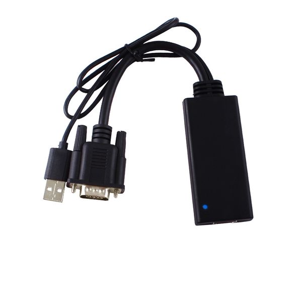 Перехідник відео HDMI->VGA HD15 (HDMIекран) Lucom (62.09.8051) +USB 0.2m USB-powered 62.09.8051 фото