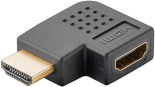 Перехідник відео HDMI M/F (адаптер) Goobay (75.06.5745) 90&deg;вправо 8K@60Hz HDR Gold 75.06.5745 фото