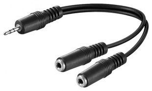 Перехідник аудіо Jack 3.5mm 3pin 1x2 M/F (Splitter) Goobay (75.03.3743) 0.2m Stereo-Stereo Nickel AUX