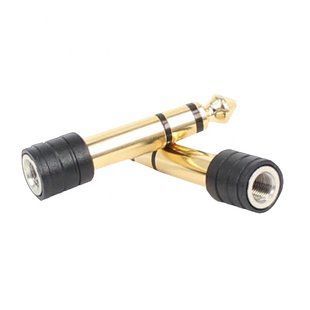 Перехідник аудіо Jack 3.5mm 3pin-6.3mm F/M Lucom (62.09.8236) адаптер Stereo Screw Metal Gold 62.09.8236 фото