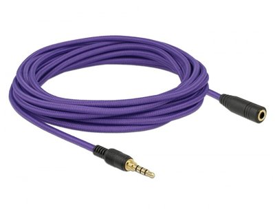 Кабель аудіо-сигнальний Jack 3.5mm 4pin M/F 5.0m Delock (70.08.5626) Long 1:1 AWG24 AUX Gold 70.08.5626 фото