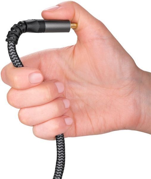 Кабель монітора-сигнальний HDMI M/M 10.0m Goobay (75.06.4997) v2.0 4K@60Hz D=5.5mm 3xS Textile 75.06.4997 фото