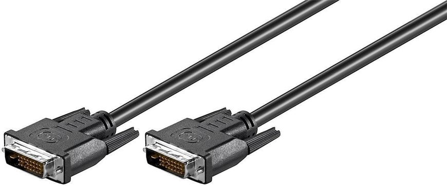 Кабель монітора-сигнальний DVI M/M 0.5m Goobay (75.09.3295) 24+1 D=7.0mm 2xShielded 1080p Cu 75.09.3295 фото