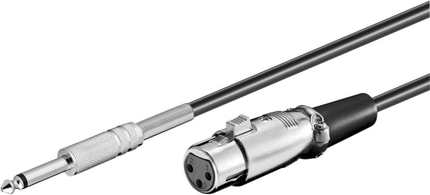 Кабель аудіо-адаптер XLR 3p-Jack 6.3mm F/M 6.0m Goobay(75.05.0710) Mono Metal корпус мікрофонний 75.05.0710 фото