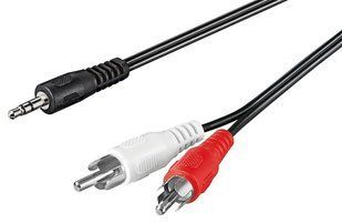 Кабель аудіо-адаптер Jack 3.5mm 3pin-RCAx2 M/M 20.0m Goobay (75.03.3750) плоский AWG29 Nickel