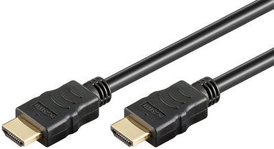 Кабель монітора-сигнальний HDMI M/M 1.0m Goobay (75.05.1818) HS+HEC+ARC 4K@30Hz D=6.0mm Gold 75.05.1818 фото