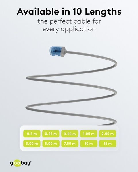 Патч-корд RJ45 UTP6a 3.0m Goobay (75.07.4224) patch Slim Ultra Flexi PoE+ Cu 75.07.4224 фото