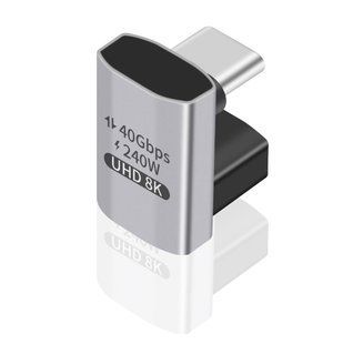 Перехідник обладнання USB Type-C M/F (адаптер) Lucom (62.09.8626) (USB4) 40Gbps 240W U-Form 62.09.8626 фото