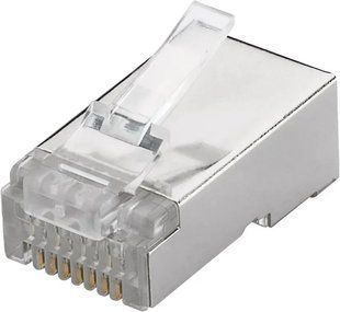 Роз'єм RJ45 STP6-конектор Lucom (62.09.8561) обжимний AWG26-23 Round Gold 62.09.8561 фото