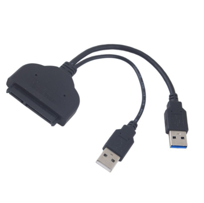 Кабель пристроїв-адаптер USB3.0 A-SATA 22p Lucom (62.09.8310) адаптер HDD 2xYpower 0.15m 5Gbps 62.09.8310 фото