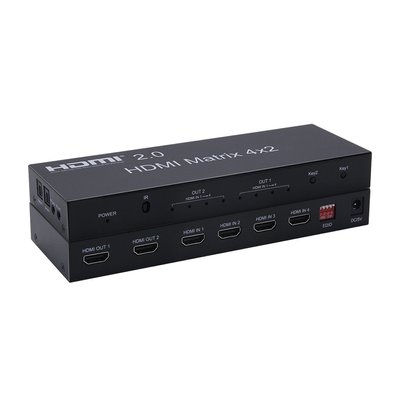 Перехідник відео HDMI 4x2 (Switch) Lucom (62.09.8055) Matrix(2xOut) 4K@60Hz +пульт 62.09.8055 фото