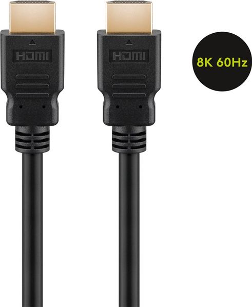 Кабель монітора-сигнальний HDMI M/M 3.0m Goobay (75.06.1641) v2.1 8K@60Hz D=6.0mm 2xShielded 75.06.1641 фото