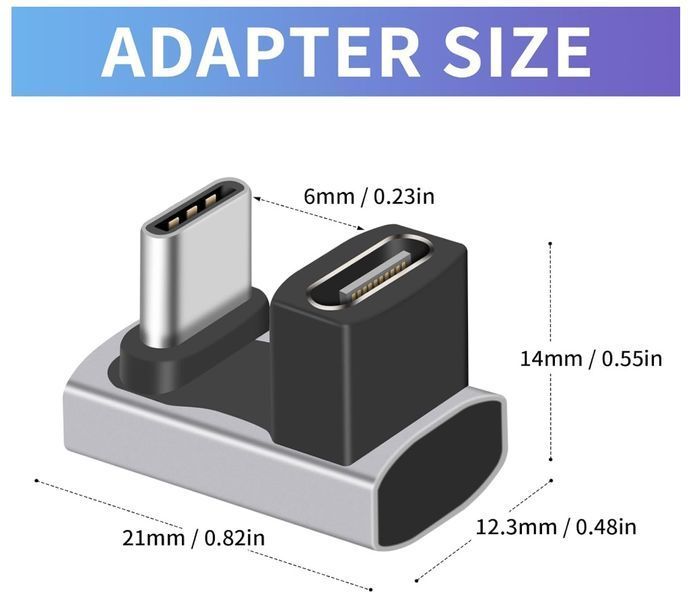 Перехідник обладнання USB Type-C M/F (адаптер) Lucom (62.09.8626) (USB4) 40Gbps 240W U-Form 62.09.8626 фото