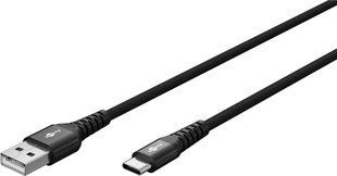 Кабель пристроїв USB Type-C-2.0A M/M 3.0m Goobay (75.07.4528) (USB2.0) 60W Textile Metal 75.07.4528 фото