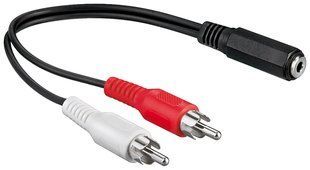 Перехідник аудіо Jack 3.5mm 3pin-RCAx2 F/M Lucom (62.09.8336) 0.2m Red/White 62.09.8336 фото