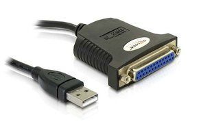 Кабель принтера-адаптер USB2.0 A-LPT DB25 M/F Delock (70.06.1330) 0.8m