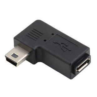 Перехідник обладнання USB2.0 mini 5p-microB M/F Lucom (62.05.1607) адаптер Nickel 90&deg; кутовий