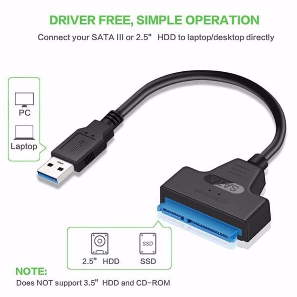 Кабель пристроїв-адаптер USB3.0 A-SATA 22p Lucom (62.09.8001) адаптер HDD 0.20m 5Gbps 62.09.8001 фото