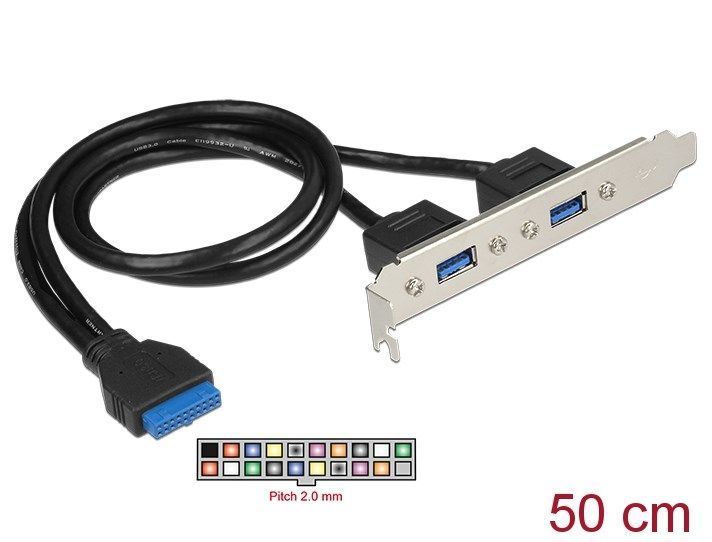 Планка корпусна USB3.0 A-Pinheader Delock (70.08.4836) x2 0.50m планка 19pin