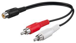 Перехідник аудіо RCA 1x2 F/M Goobay (75.05.0008) 0.2m AWG29 D=2x2.5mm ромашка 75.05.0008 фото