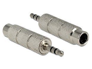 Перехідник аудіо Jack 3.5mm 3pin-6.3mm M/F Delock (70.06.5548) адаптер Stereo Metal