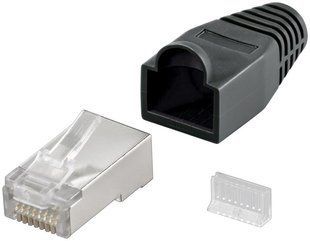 Роз'єм RJ45 STP5e-конектор Goobay (75.06.8749) +ковпачок AWG24-26 Round 75.06.8749 фото