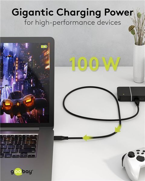 Кабель пристроїв USB Type-C M/M 1.5m Goobay (75.07.4192) (USB4) 40Gbps 100W 8K@60Hz Cu 75.07.4192 фото