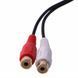 Перехідник аудіо Jack 3.5mm 3pin-RCAx2 F/F Lucom (62.09.8337) 0.25m Red/White 62.09.8337 фото 3