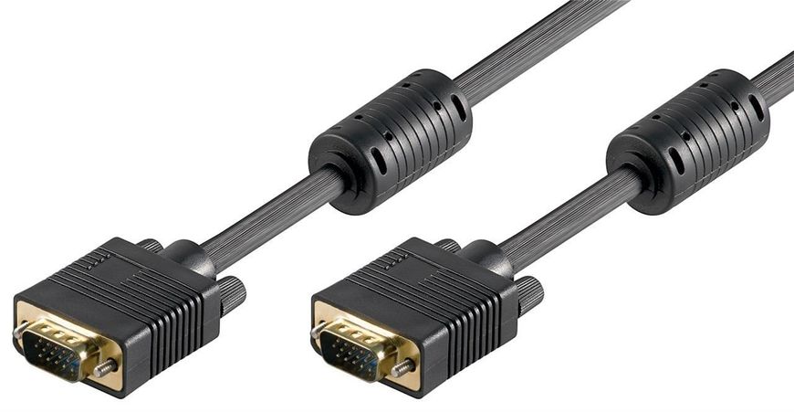 Кабель монітора-сигнальний VGA HD15 M/M 2.0m Goobay (75.05.0135) 1080p D=8.3mm Ferrite AWG23 2xS 75.05.0135 фото