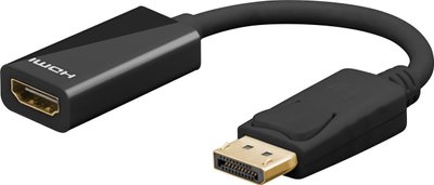 Перехідник відео DisplayPort-HDMI M/F (HDMIекран) Goobay (75.06.7881) v1.2 4K@30Hz 0.1m D=4.8mm 75.06.7881 фото