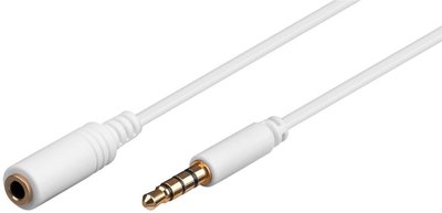 Кабель аудіо-подовжувач Jack 3.5mm 4pin M/F 1.5m Goobay (75.06.2361) UltraSlim Shielded AWG28 AUX Cu 75.06.2361 фото