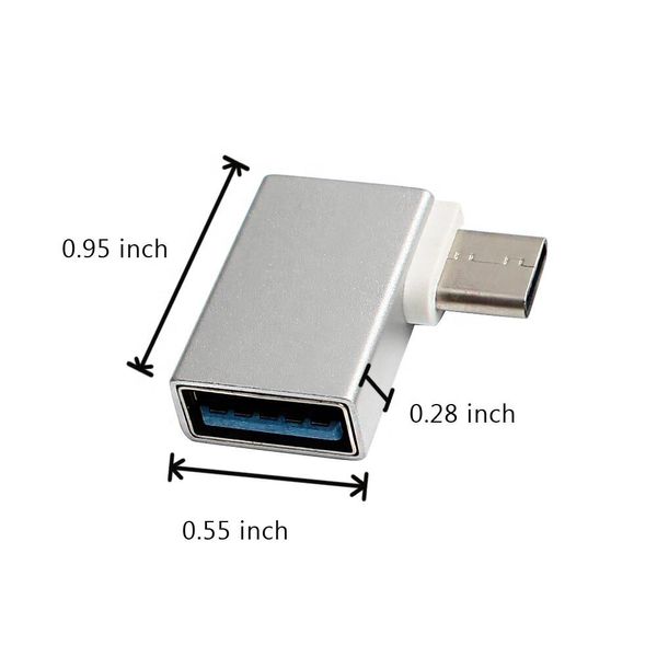 Перехідник обладнання USB Type-C-3.0A M/F Lucom (62.09.8137) (USB3.0) адаптер OTG 90° вбік 62.09.8137 фото