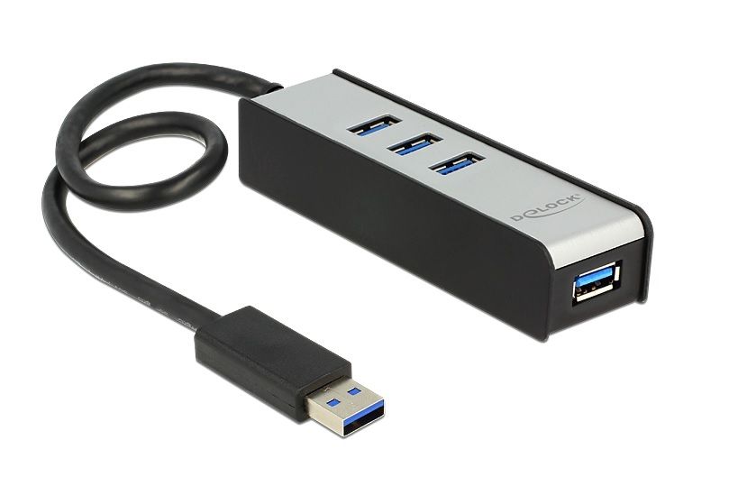 Перехідник обладнання USB3.0 A 1x4 (HUB) Delock (70.06.2534) Pas Aluline Tablet 70.06.2534 фото