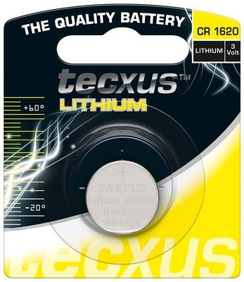 Аксесуари мобільні Батарейка Tecxus(75.02.3680) CR1620 75mAh x1шт Lithium 3V