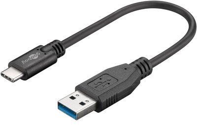 Кабель пристроїв USB Type-C-3.0A M/M 0.15m Goobay (75.04.5247) (USB3.0) 3xS AWG28 D=4.0mm Cu 75.04.5247 фото
