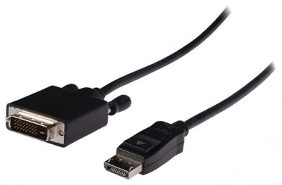 Кабель монітора-адаптер DisplayPort-DVI M/M (DVI-екран) 5.0m Lucom (25.02.5010) v1.1 1080p 24+1 D=6.0mm Lock 25.02.5010 фото