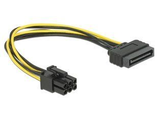 Кабель живлення внутрішній PCIePower 6p-SATA 15p M/M Delock(70.08.2924) 0.21m