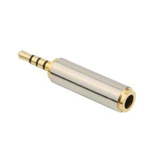 Перехідник аудіо Jack 2.5mm 4pin-3.5mm 4pin M/F Lucom (62.09.8243) адаптер Gold 62.09.8243 фото
