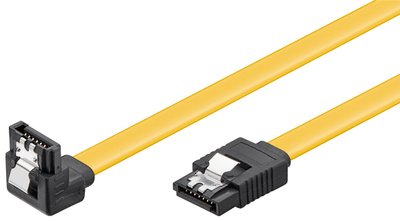 Кабель накопичувача SATA 7p M/M 0.3m Goobay (75.03.5018) 90°вниз 6Gbps AWG26 Latch 75.03.5018 фото