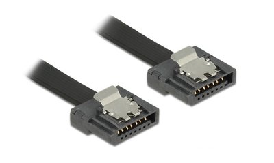 Кабель накопичувача SATA 7p M/M 0.2m Delock (70.08.3839) прямий 6Gbps UltraFLEXI Latch 70.08.3839 фото