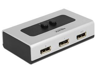 Перехідник відео DisplayPort 2x1 (Switch) Delock (70.08.7668) v1.4 8K@30Hz ручний 70.08.7668 фото