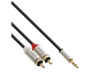 Кабель аудіо-адаптер Jack 3.5mm 3pin-RCAx2 M/M 10.0m Gutbay (78.01.2887) Slim Shielded Metal Gold 78.01.2887 фото