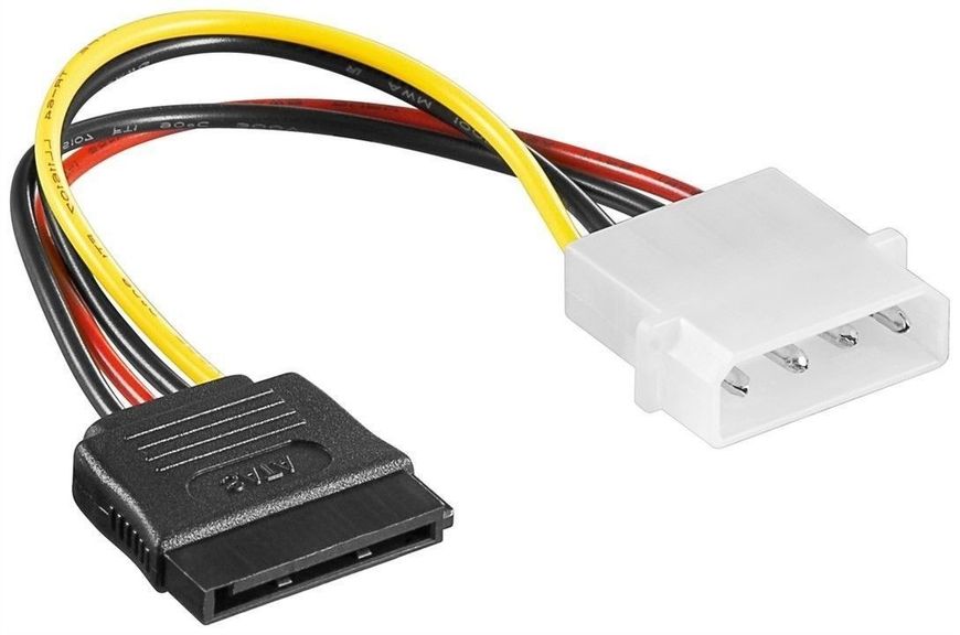 Кабель живлення внутрішній MoleX-SATA 15p M/F Lucom(62.09.8030) 0.15m прямий 4pin 62.09.8030 фото