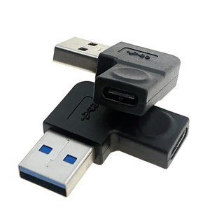 Перехідник обладнання USB Type-C-3.0A F/M Lucom (62.09.8312) (USB3.0) адаптер OTG 90&deg; вліво 62.09.8312 фото