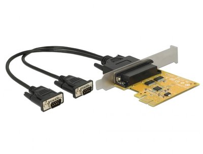 Перехідник обладнання PCIe-COM(DB9)x2 Delock(70.06.2996) Serial 921K ESD +LowProfile 70.06.2996 фото